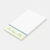 Post-it® Arrière - plan beige avec vert de mer Nom élégant (Incliné)