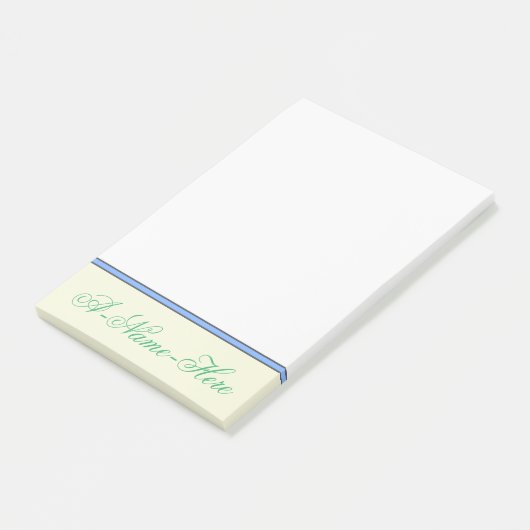 Post-it® Arrière - plan beige avec vert de mer Nom élégant (Incliné)