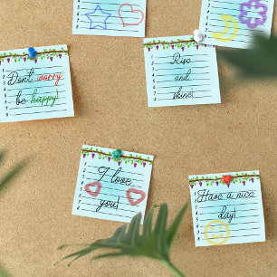 Post-it® Arrière - plan bleu avec vignes 3" x 3"
