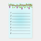 Post-it® Arrière - plan bleu avec vignes 4" x 6" (Devant)