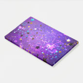 Post-it® Arrière - plan de feuille violet avec étoiles (Incliné)