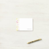 Post-it® arrière - plan de fleurs d'aquarelle, texture (Sur un bureau)