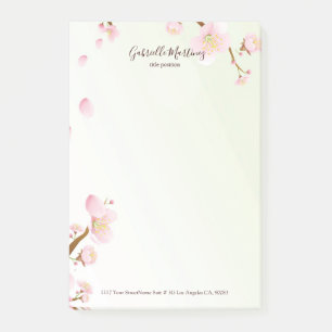 Post-it® Arrière - plan de fleurs de poitrine