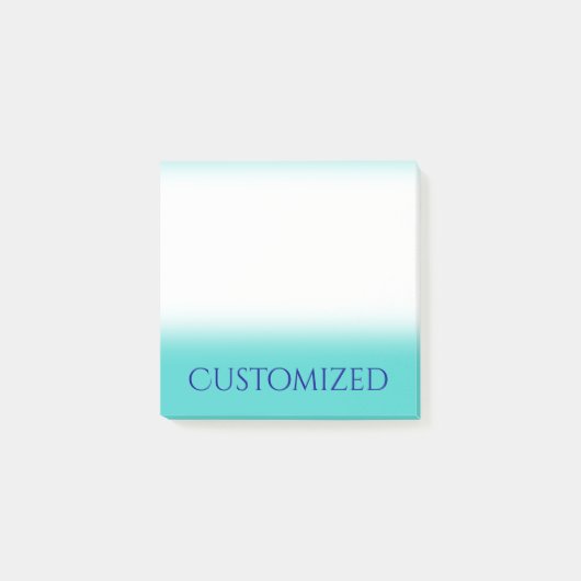 Post-it® Arrière - plan de turquoise avec le nom élégant (Devant)