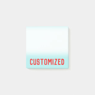 Post-it® Arrière - plan de turquoise et nom personnalisé