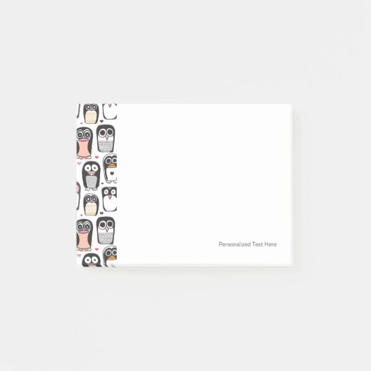 Post-it® arrière - plan d'illustration de l'oiseau pingouin (Devant)