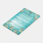 Post-it® Arrière - plan en bois monogramme personnalisé (Incliné)