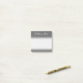 Post-it® Arrière - plan et nom gris minimaux, de base, (Sur un bureau)