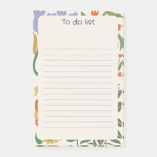 Post-it® Arrière - plan floral chic rose vert (Devant)