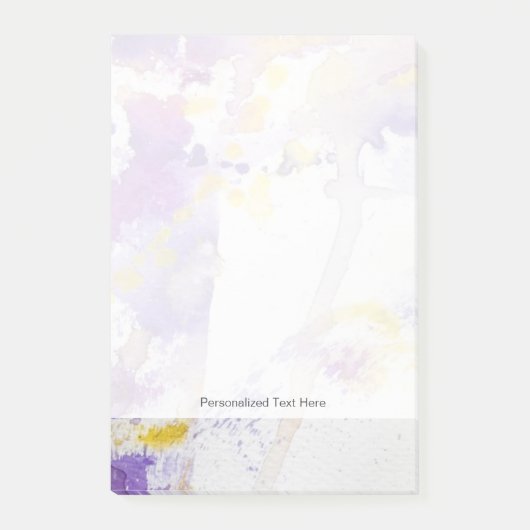 Post-it® arrière - plan jaune et pourpre d'aquarelle (Devant)