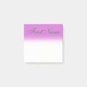 Post-it® Arrière - plan minimal d'orchidées + Nom vert de