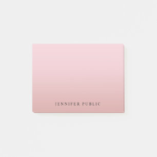 Post-it® Arrière - plan moderne Élégant Rose Modèle Or