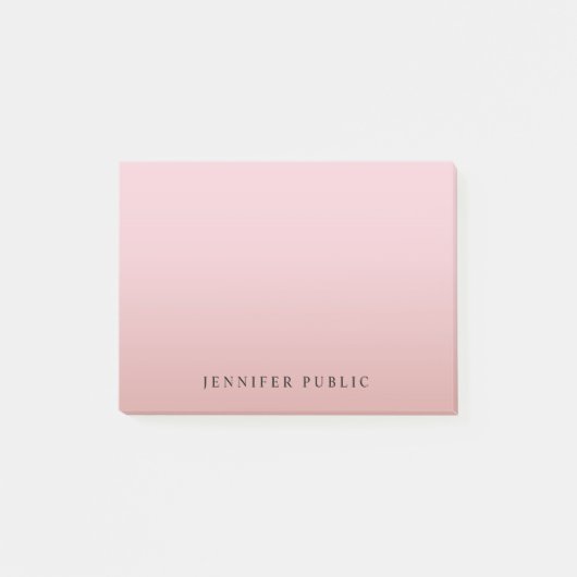 Post-it® Arrière - plan moderne Elegant Rose Modèle or (Devant)