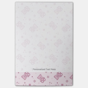 Post-it® arrière - plan Nounours rose