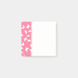 Post-it® Arrière - plan rose papillon blanc Motif esthétiqu