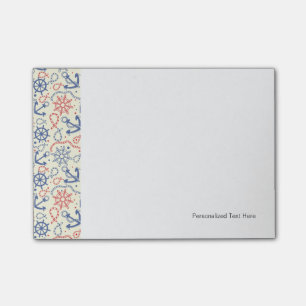 Post-it® arrière - plan rouge et marine avec ancre