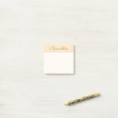 Post-it® Arrière - plan simple, bisque et vert Nom (Sur un bureau)