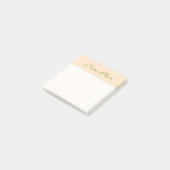 Post-it® Arrière - plan simple, bisque et vert Nom (Incliné)