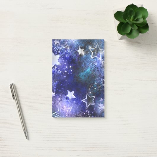 Post-it® Arrière - plan spatial avec étoiles (Bureau)