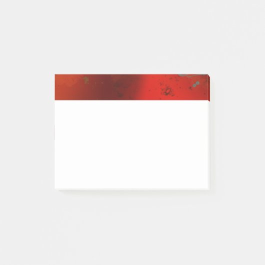 Post-it® Art abstrait numérique grunge rouge, aqua et or (Devant)