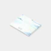 Post-it® Art abstrait océan bleu nom personnalisé (Incliné)