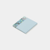 Post-it® Art abstrait papillon bleu vert fantasy fractal (Incliné)