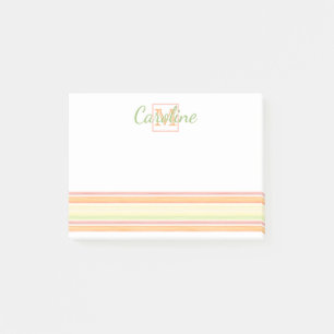 Post-it® Art aquarelle personnalisée de rayures joyeuses et