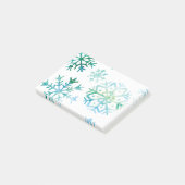 Post-it® Art bleu d'aquarelle de flocon de neige (Incliné)