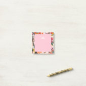 Post-it® Art botanique abstrait moderne rose (Sur un bureau)