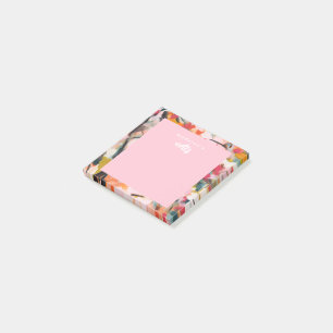 Post-it® Art botanique abstrait moderne rose