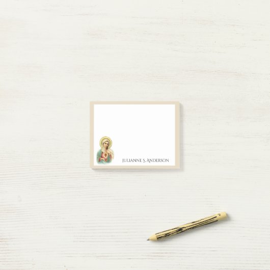 Post-it® Art catholique traditionnel béni de Vierge Marie (Sur un bureau)