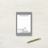 Post-it® Art de chaton paresseux personnalisé Chat de nouve (Sur un bureau)