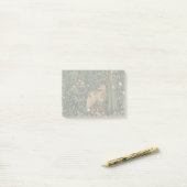 Post-it® Art de faune de renard de verdure de William Morri (Sur un bureau)