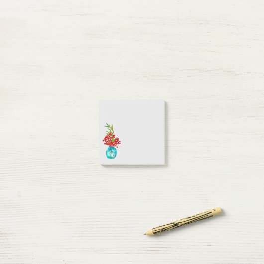 Post-it® Art de l'aquarelle Red Berries (Sur un bureau)