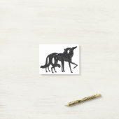 Post-it® Art Déco Borzoi Duo noir (Sur un bureau)