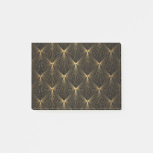 Post-it® Art déco, or noir, chic, élégant, motif, classe,