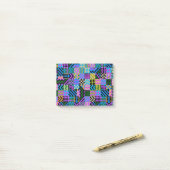 Post-it® Art folklorique tribal - Bleu (Sur un bureau)