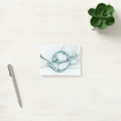 Post-it® Art fractal abstrait moderne bleu turquoise gris (Bureau)