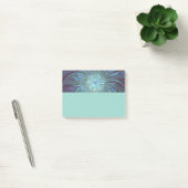 Post-it® Art fractal de fleurs bleues moderne abstrait tend (Bureau)