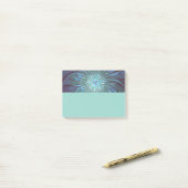 Post-it® Art fractal de fleurs bleues moderne abstrait tend (Sur un bureau)