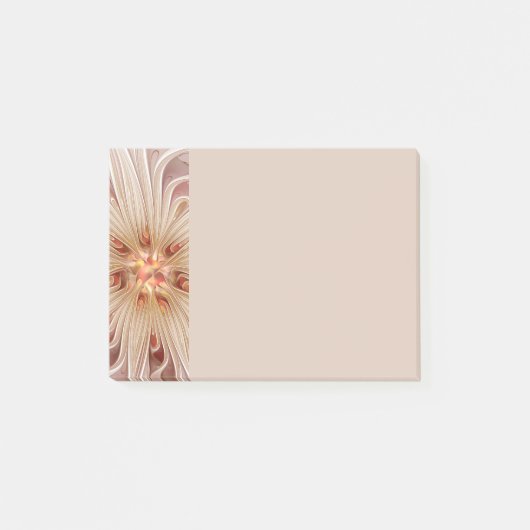 Post-it® Art fractal de fleurs pastel pêche moderne abstrai (Devant)