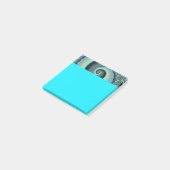 Post-it® Art fractal spirale abstrait bleu turquoise orange (Incliné)