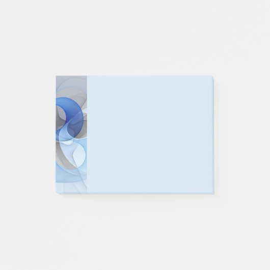 Post-it® Art graphique fractal abstrait bleu gris moderne (Devant)