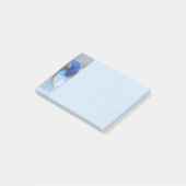 Post-it® Art graphique fractal abstrait bleu gris moderne (Incliné)