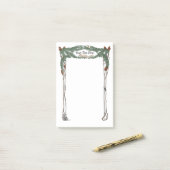 Post-it® Art Nouveau Pine Cône Nature Thème Après Son (Sur un bureau)