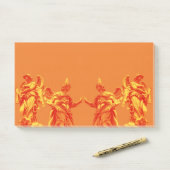 Post-it® Art numérique de couleur orange avec sculptures (Sur un bureau)