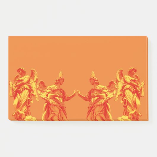 Post-it® Art numérique de couleur orange avec sculptures (Devant)