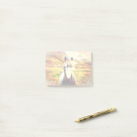 Post-it® Art numérique du cheval d'Islande (Sur un bureau)
