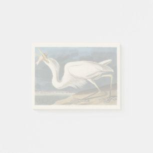 Post-it® Art Vintage d'Oiseau Grand Héron Blanc d'Audubon