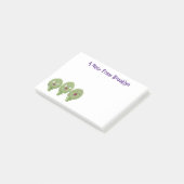 Post-it® Artichauts mignons chantant dessin animé de légume (Incliné)